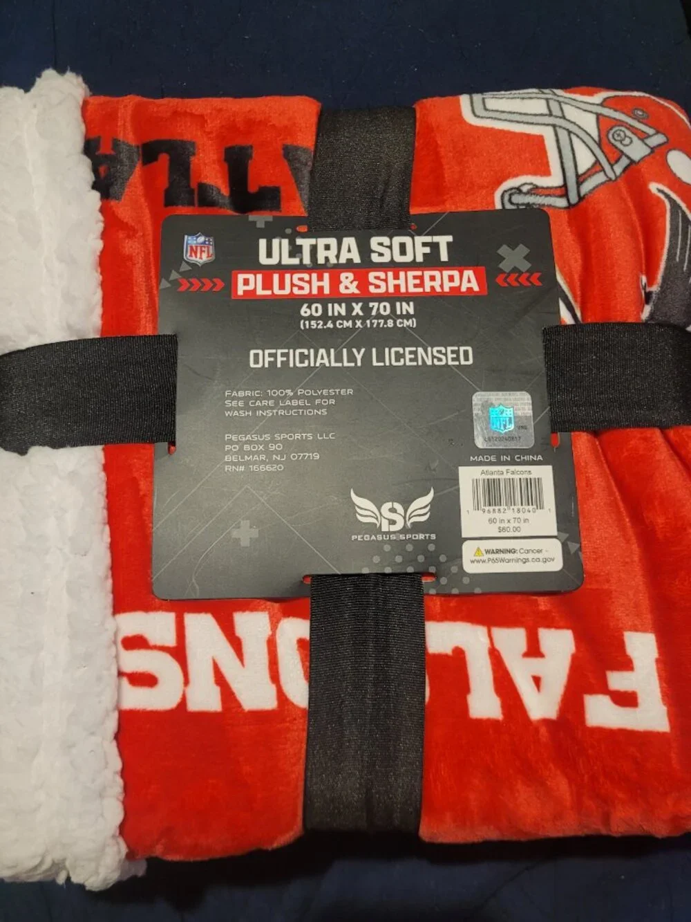 NFL Atlanta Falcons Ultra Soft Plush Sherpa Blanket Officially Licensed Football